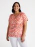 Blusa stampata con scollo a V image number 0