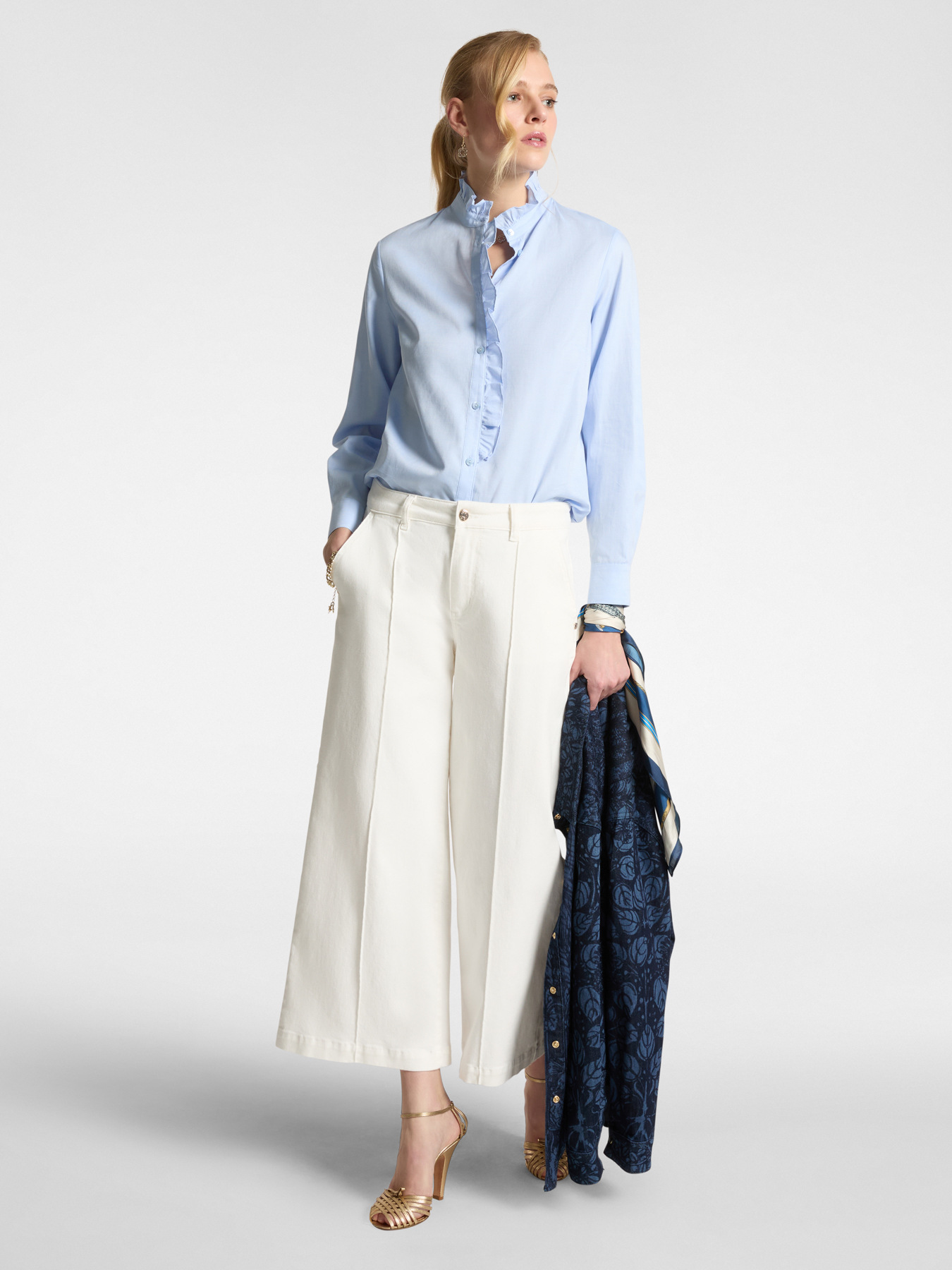 Chemise Oxford avec volant sur le devant image number 2