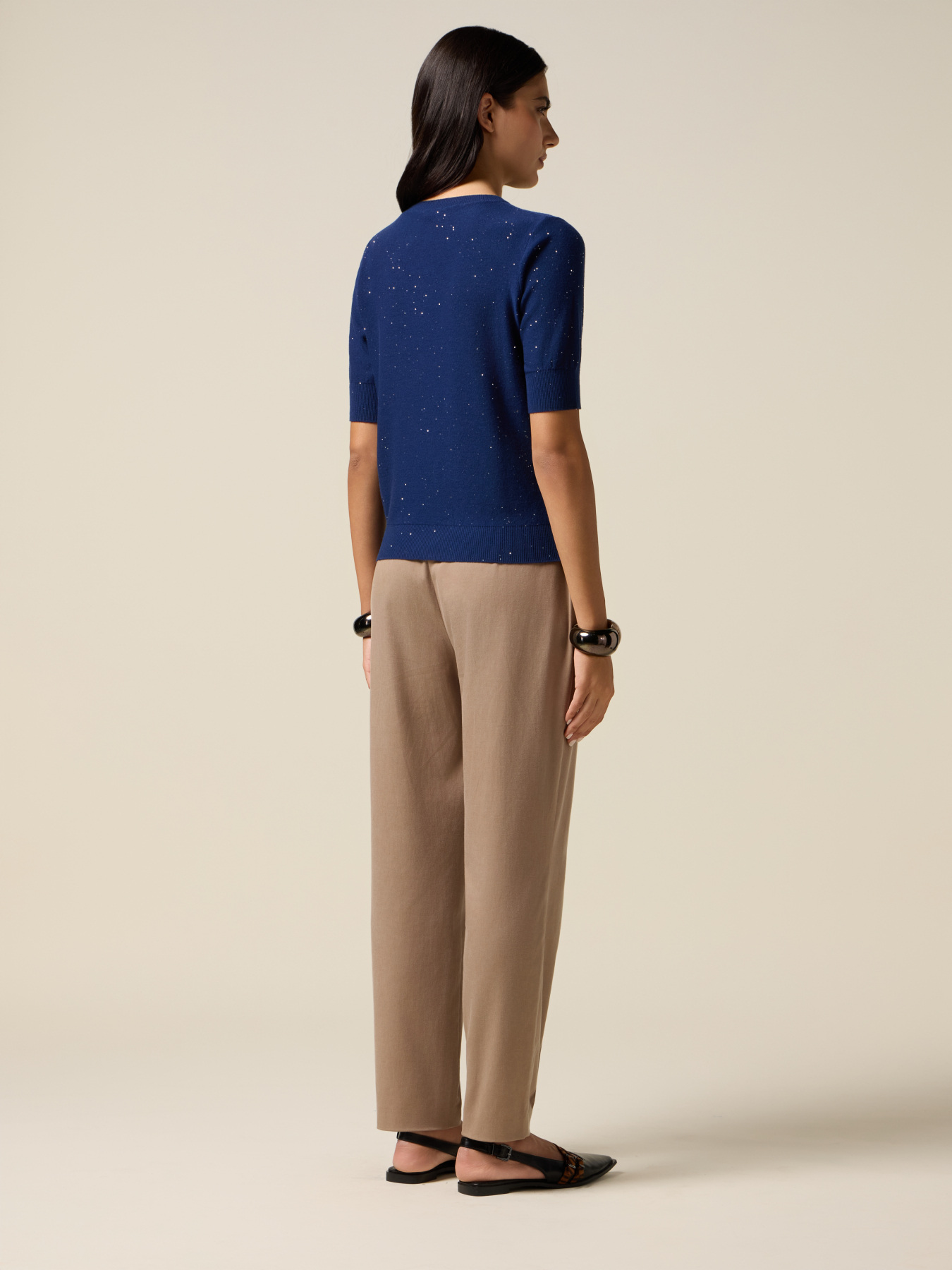 Maglia misto viscosa con paillettes image number 1