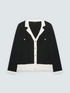 Cardigan in maglia fine con profili a contrasto image number 4
