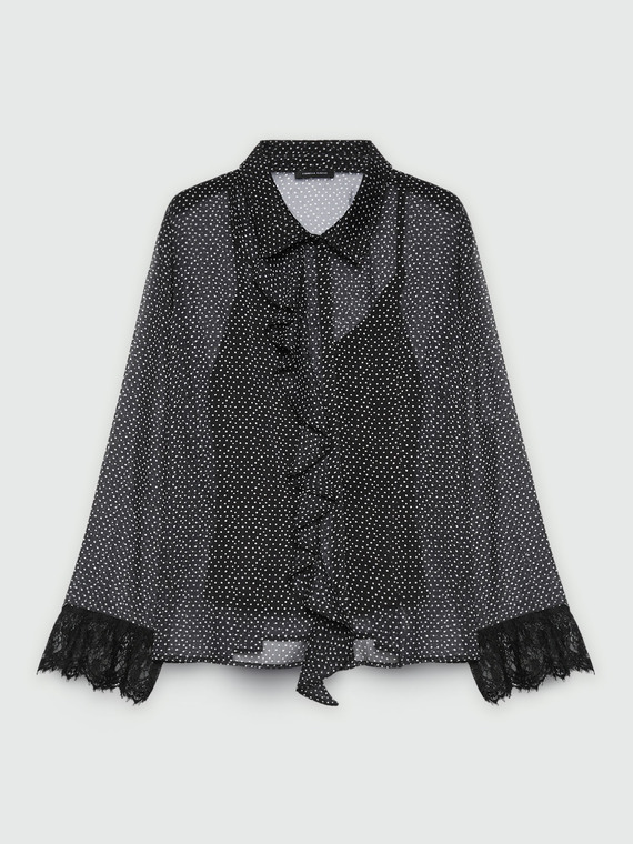 Camicia a pois con volants