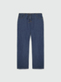 Jeans wide leg in chambray con lacci in vita image number 4