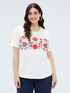 T-Shirt aus Baumwolle mit Blumenstickerei image number 2