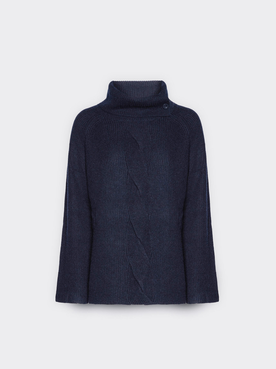Maglia misto cashmere con treccia