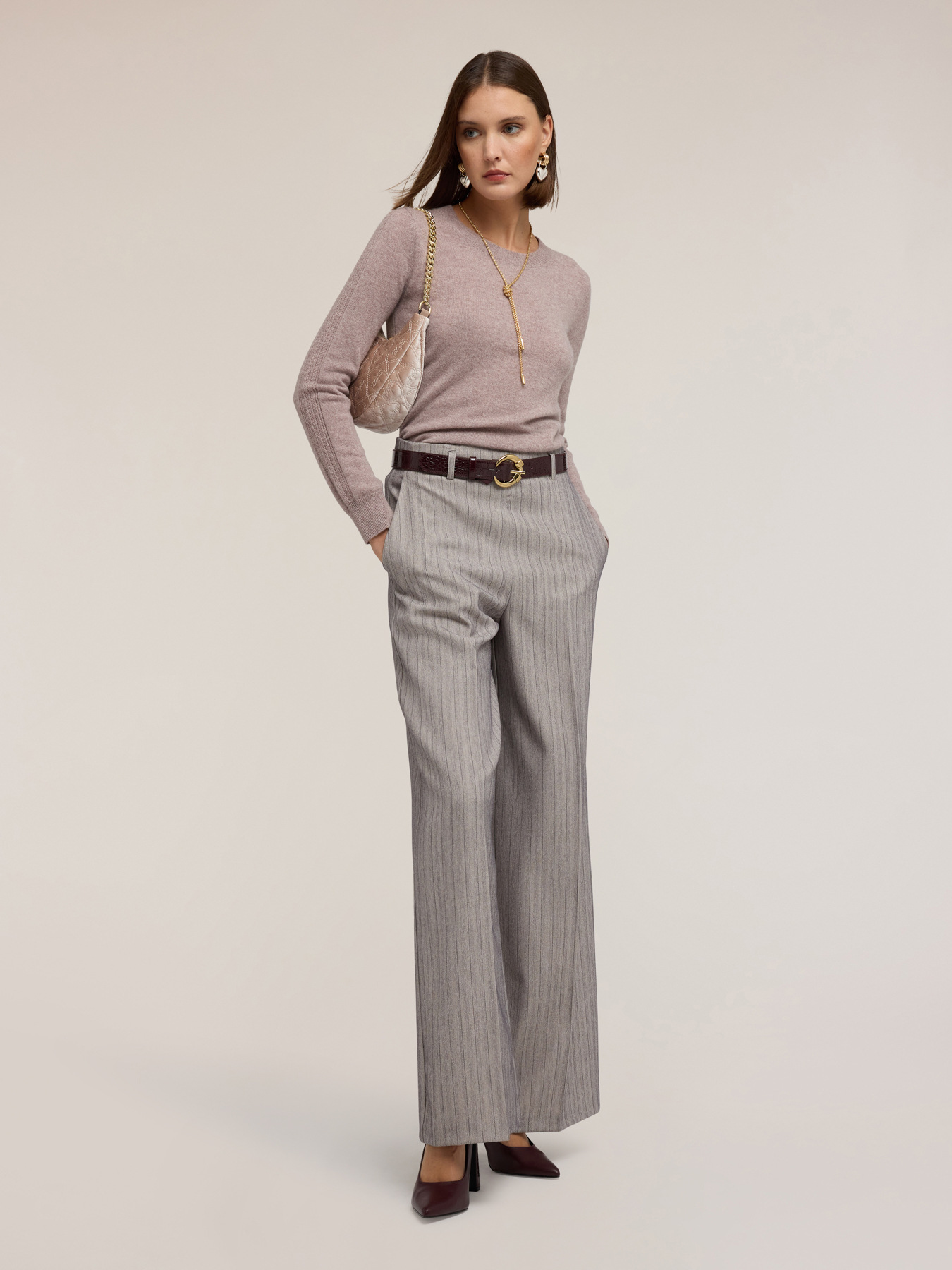 Maglia in cachemire con maniche a coste image number 0