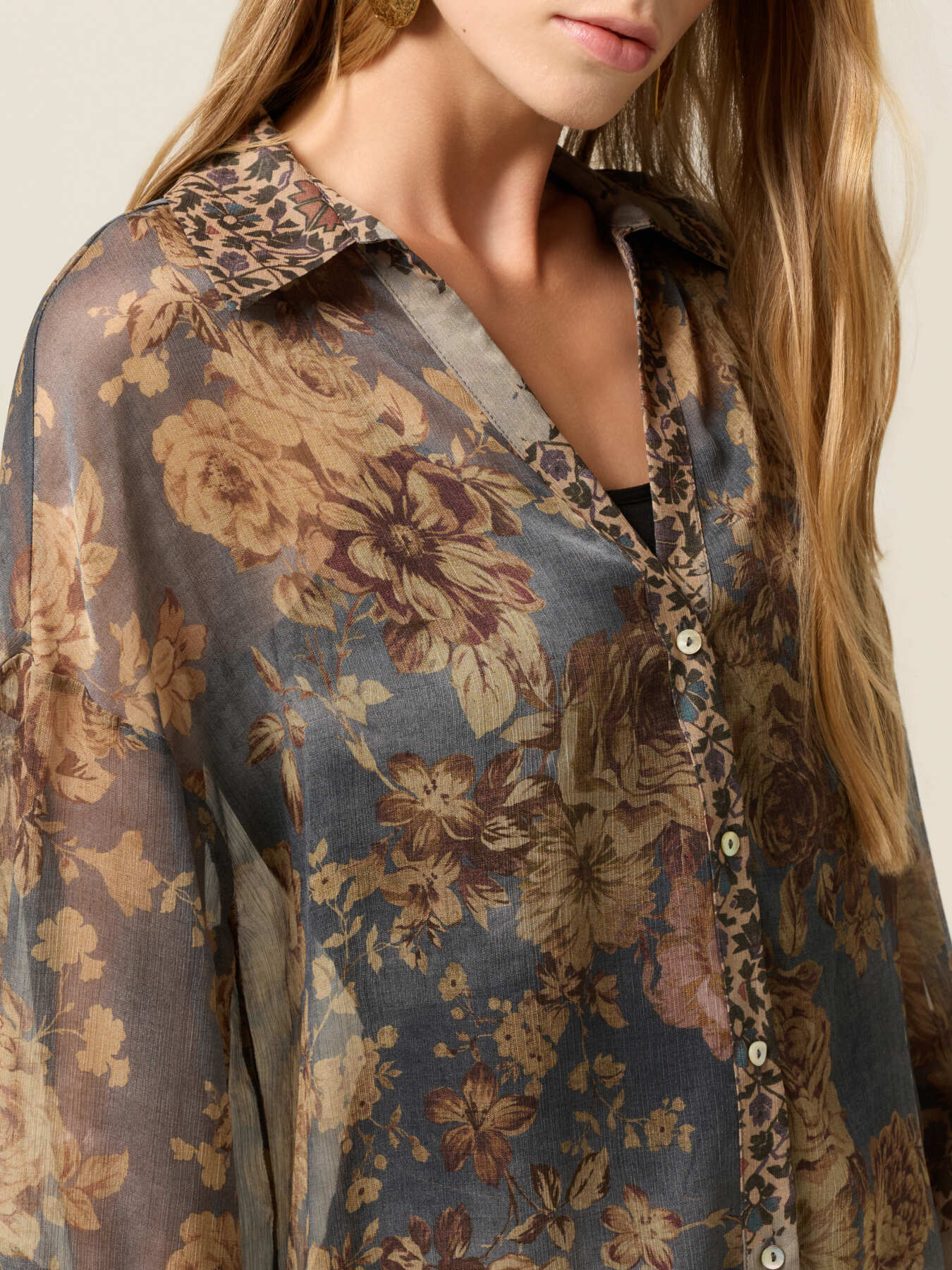 Camicia fantasia con maniche kimono image number 2