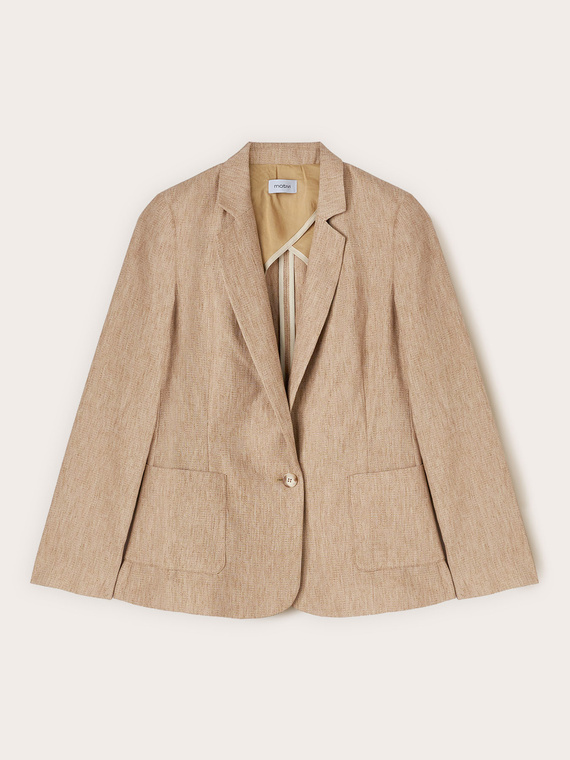 Blazer simple boutonnage m&eacute;lange lin