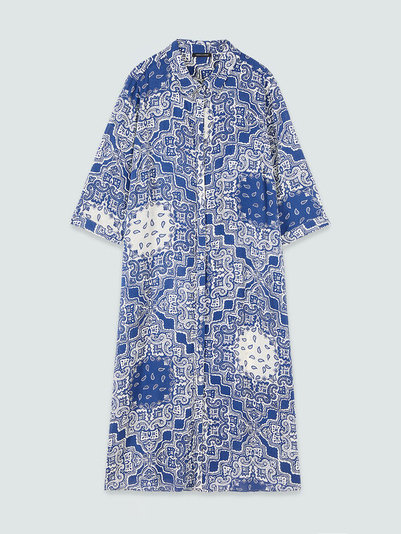 Hemdblusenkleid mit Bandana-Print