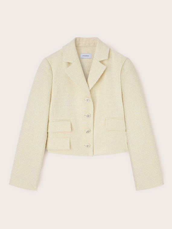 Short boucl&eacute; fabric jacket