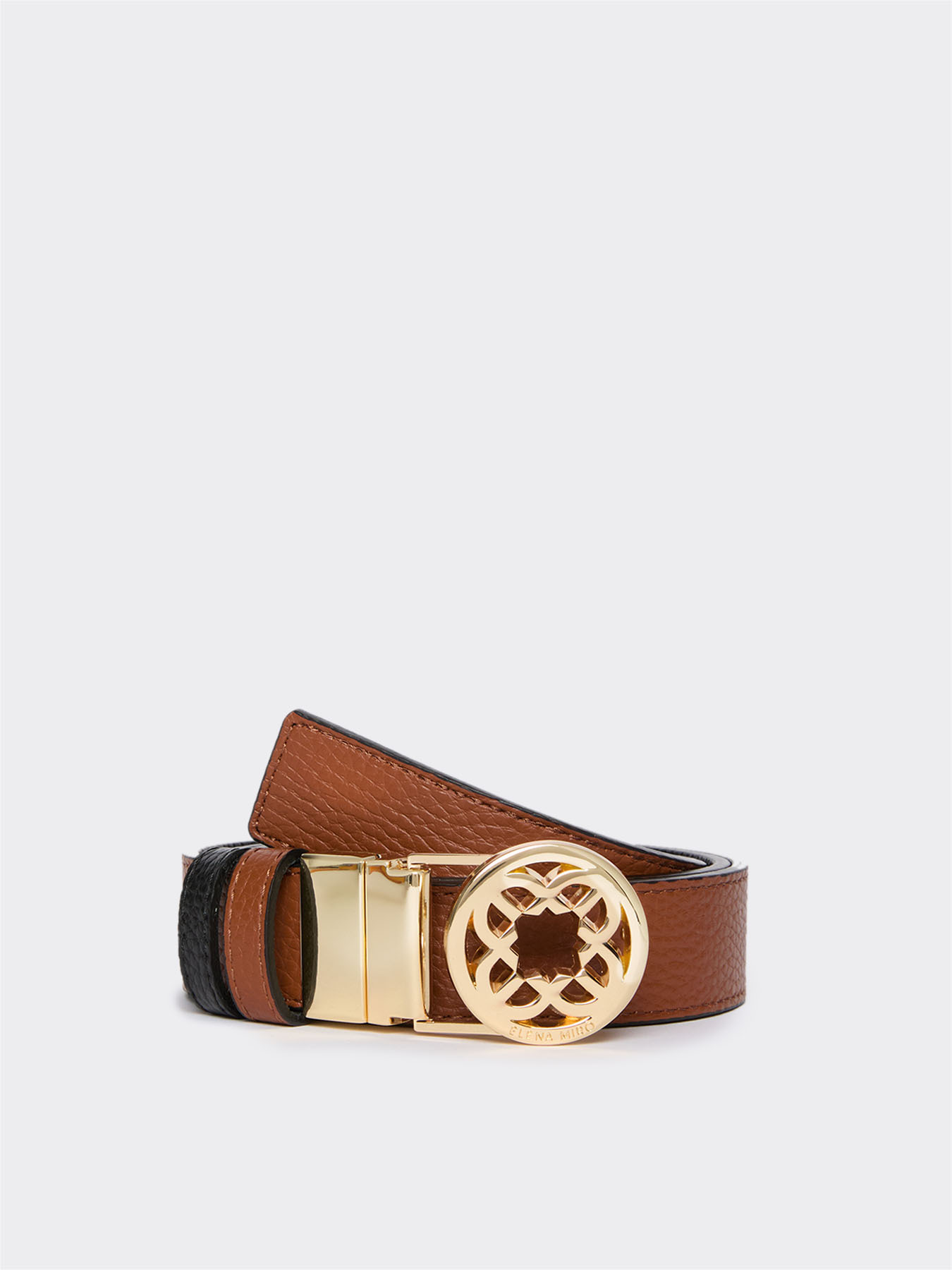Cintura Monogram  reversibile in pelle image number 3