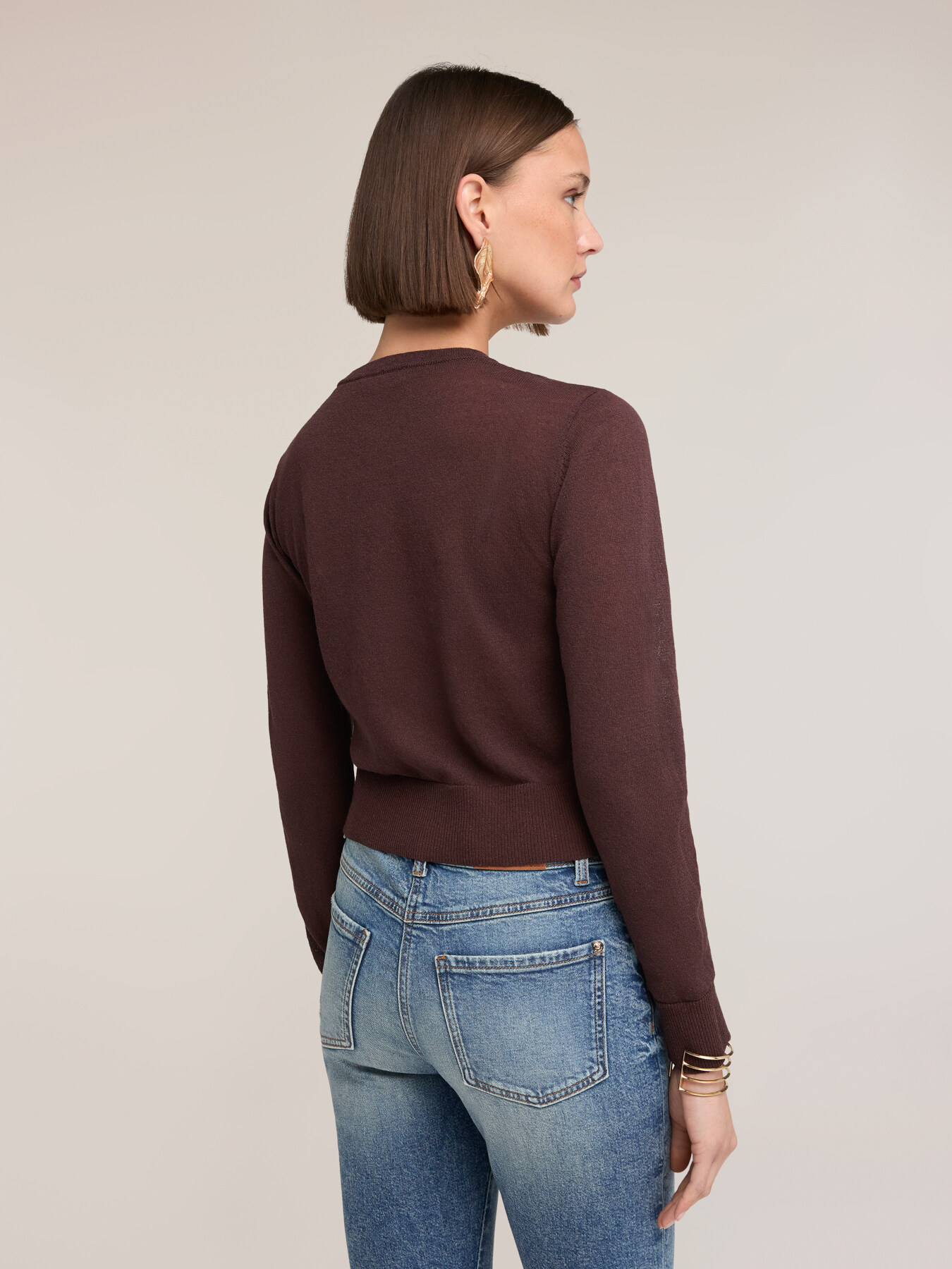 Linen blend cardigan image number 1