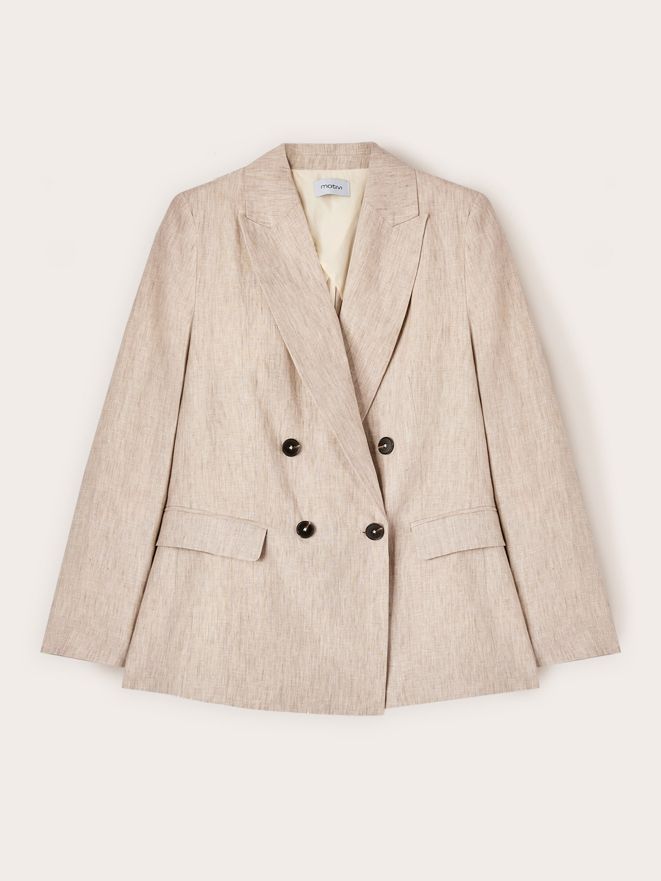 Doppelreihiger Blazer aus Leinen image number 4