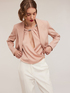 Top din satin cu detaliu cu colier image number 3