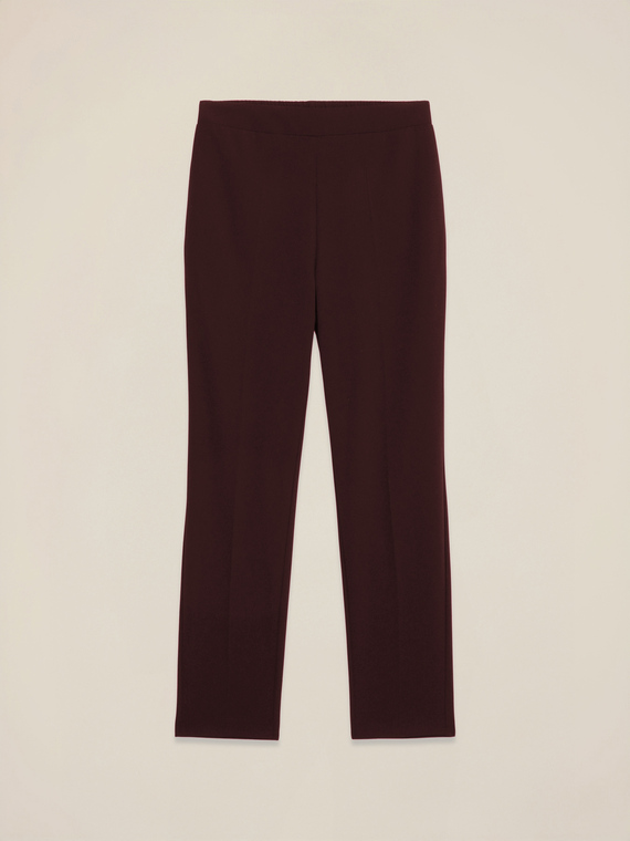 Pantaloni regular in tessuto cr&ecirc;pe