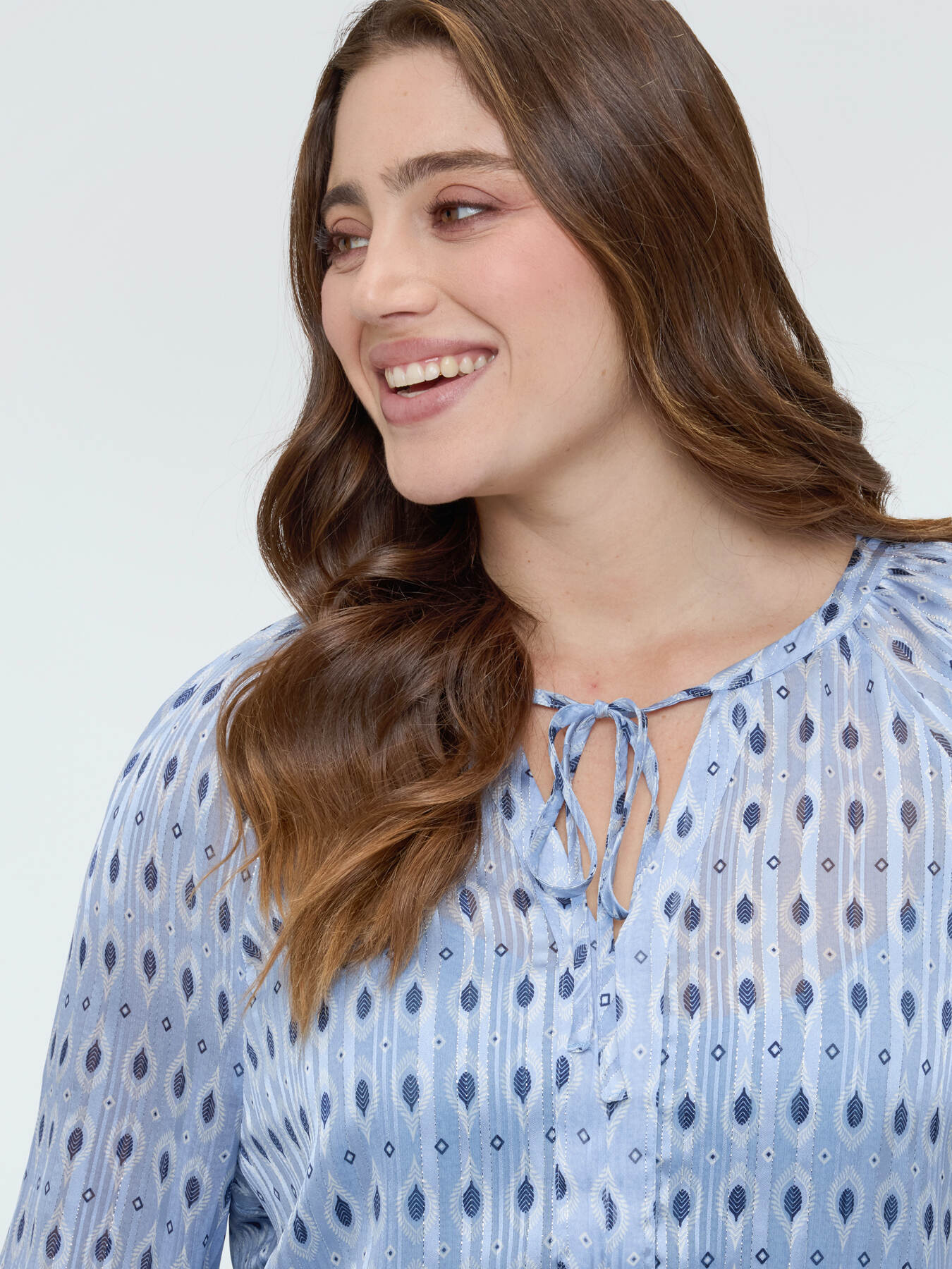Lurex fabric blouse with print image number 3