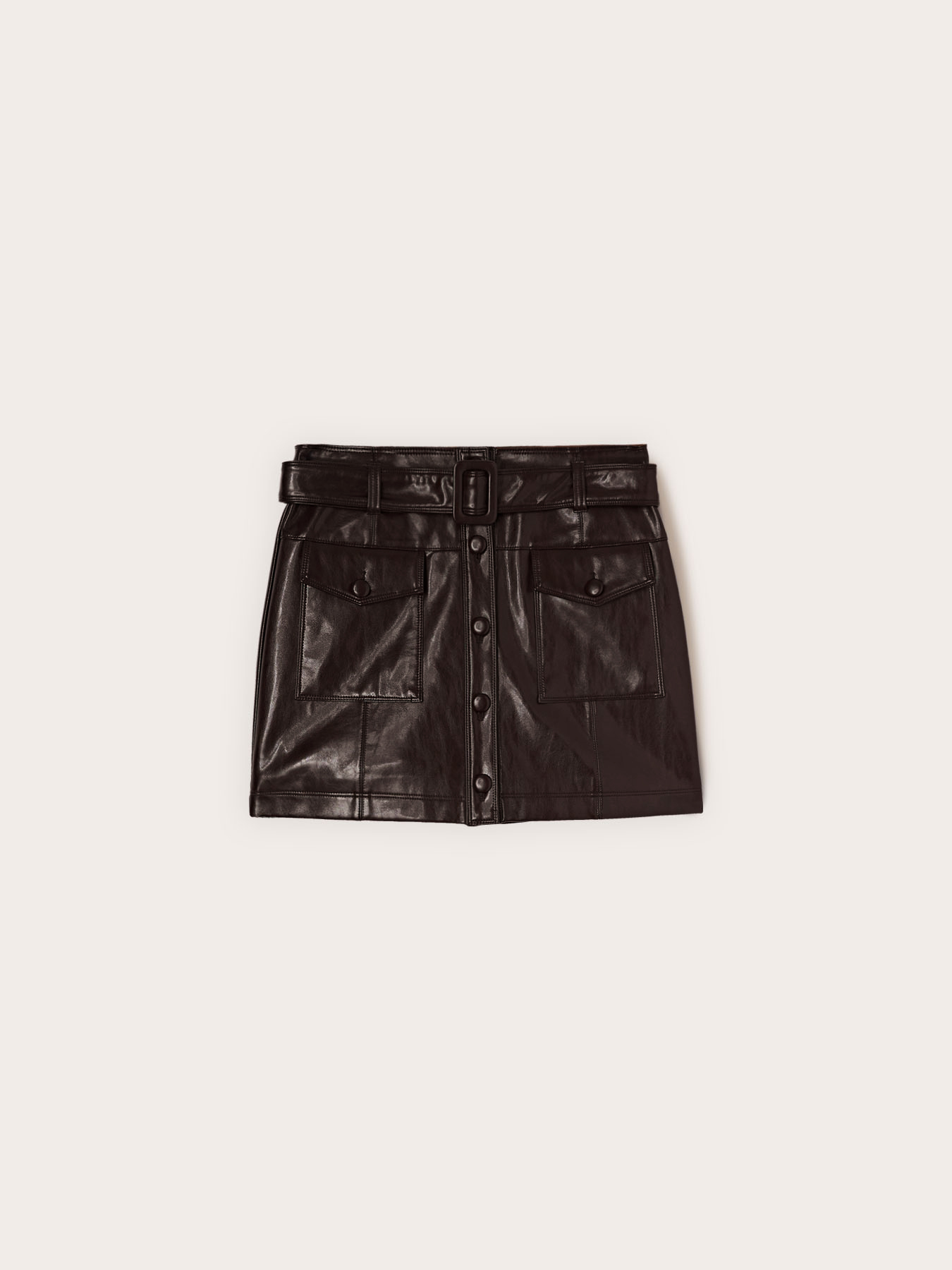 Coated fabric miniskirt image number 4