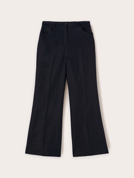 Pantaloni wide leg misto lino