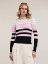 Striped viscose blend sweater image number 0