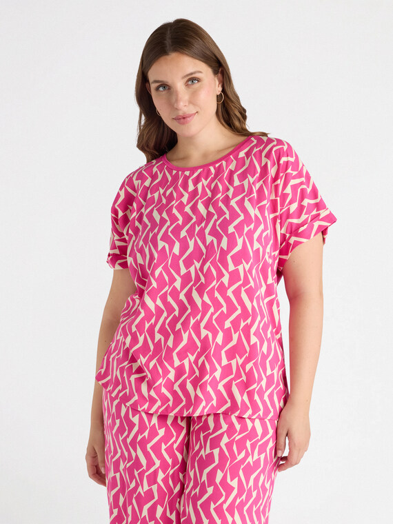 Camiseta cuadrada con estampado frontal