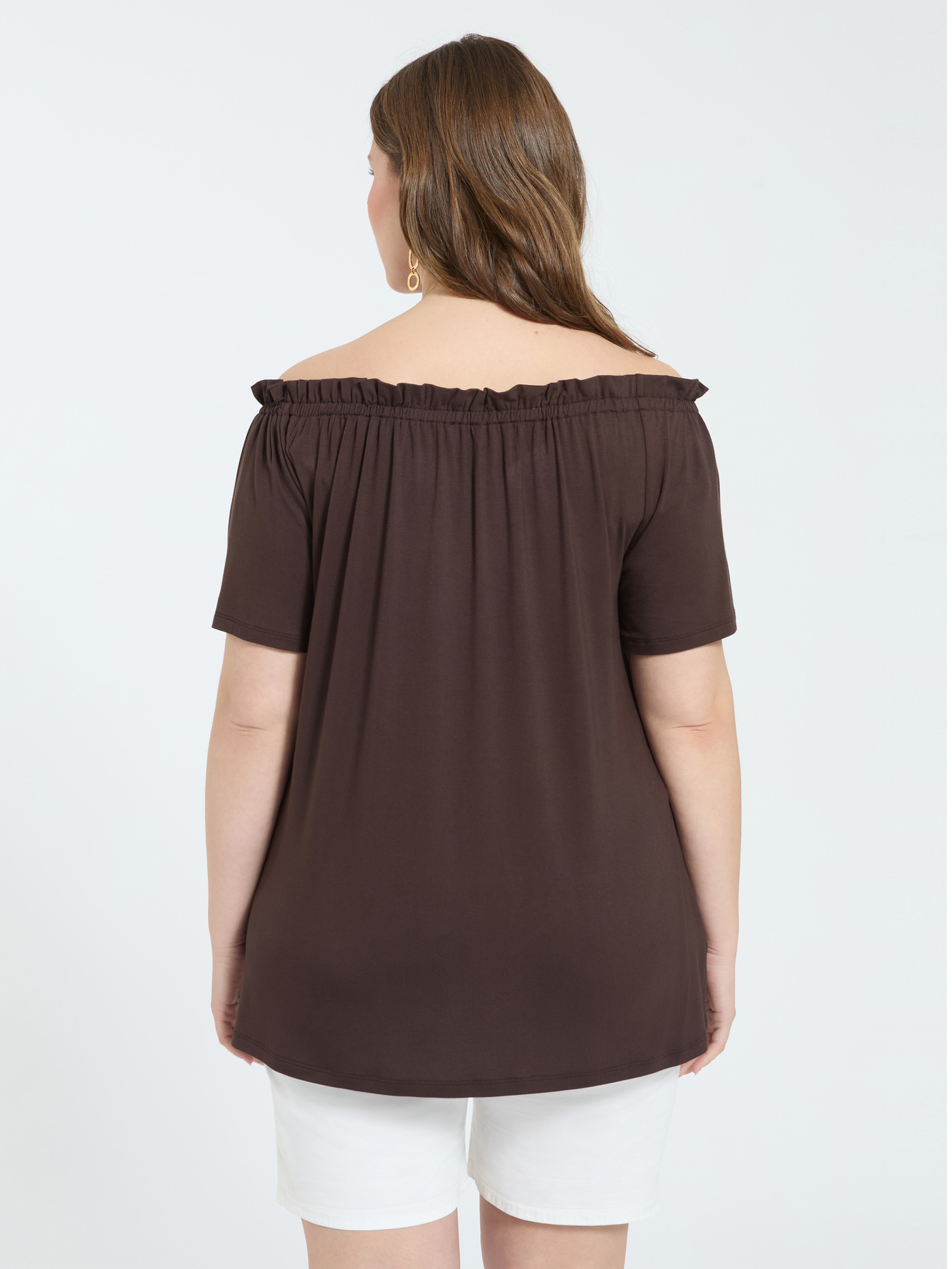 Off-Shoulder-T-Shirt aus Viskose-Jersey image number 1