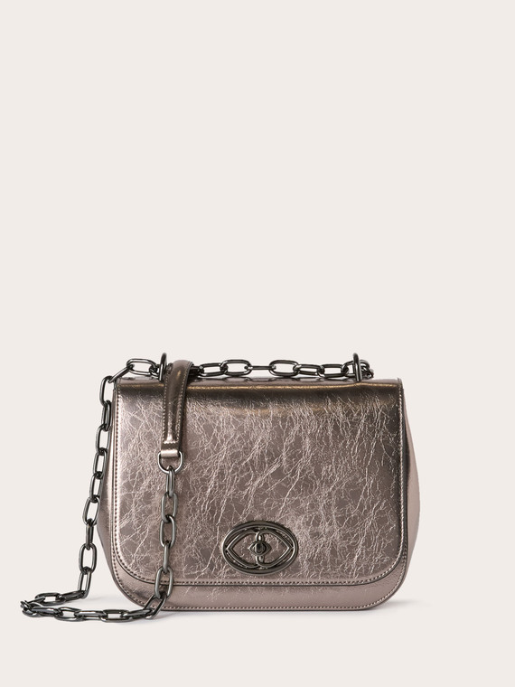 Sac de taille moyenne en tissu lam&eacute; argent&eacute;