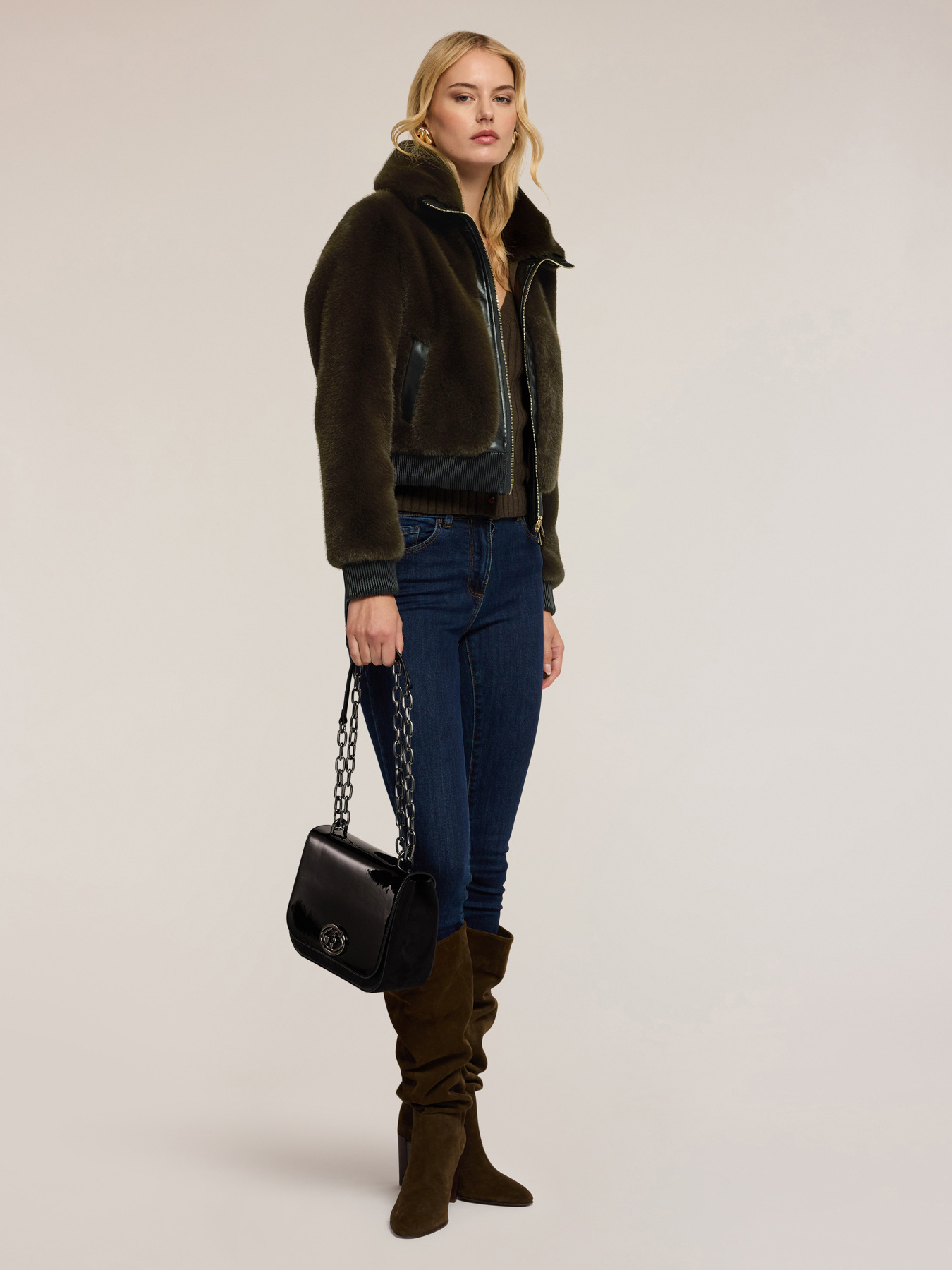 Plush-effect jacket with inserts image number 3