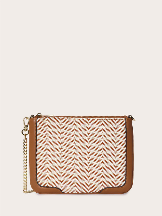 Flat clutch with two-tone weave