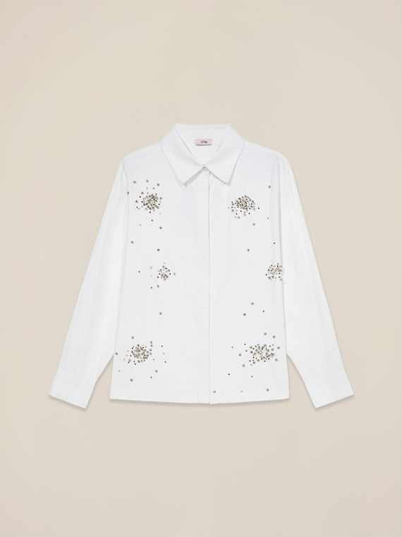 Camicia in popeline con castoni