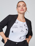 T-shirt in jersey con ricamini e scrittine image number 0