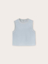 Lyocell blend top with ribbed trims image number 4