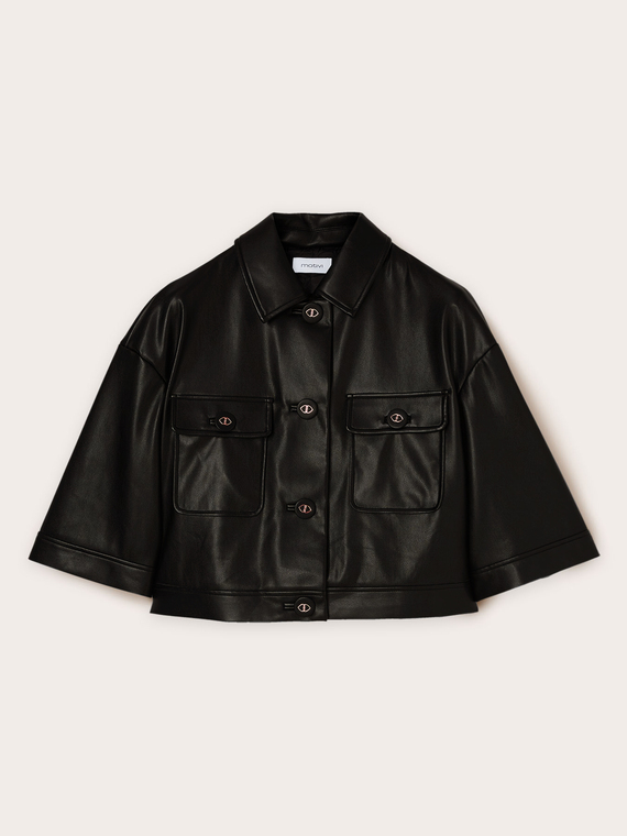 Cropped jacket with short sleeves