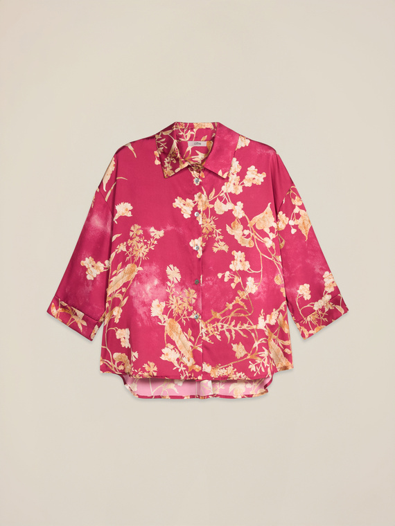 Patterned satin shirt