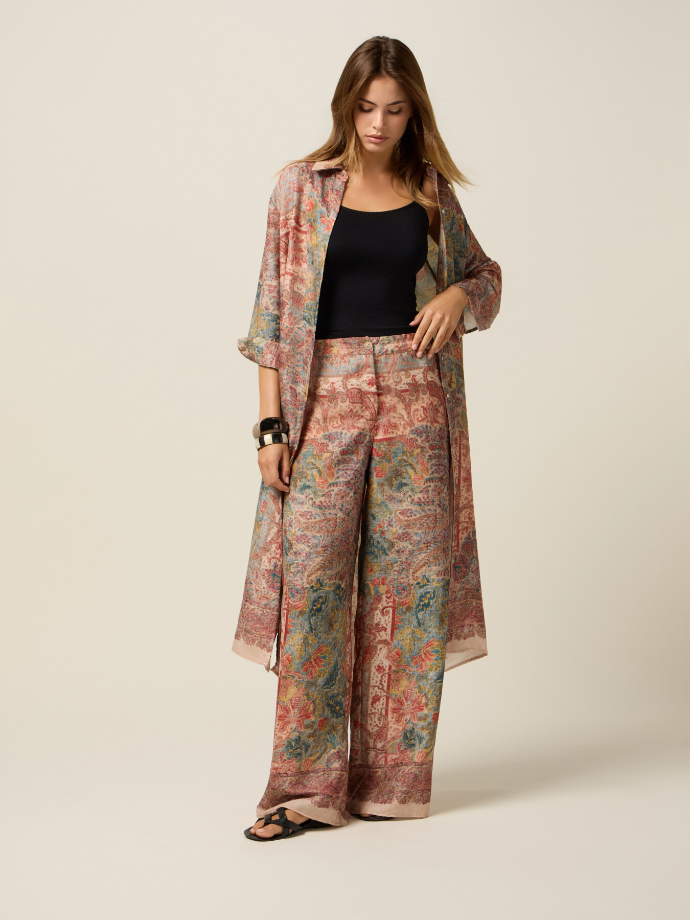 Chemisier in raso fantasia image number 3