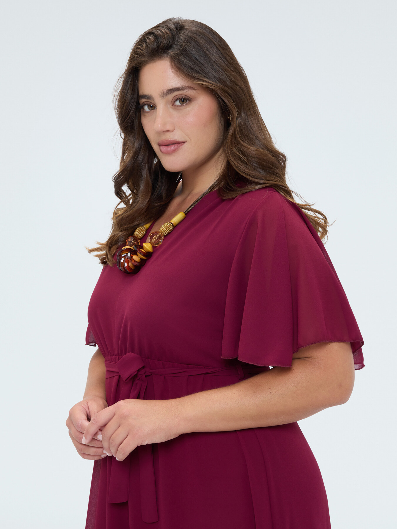 DREAM Kleid aus Georgette mit V-Ausschnitt image number 3