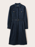 Denim shirt dress with belt image number 4