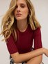 Short-sleeved ribbed top image number 2