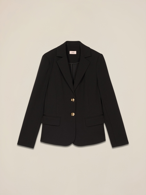 Blazer jacket in scuba crepe fabric