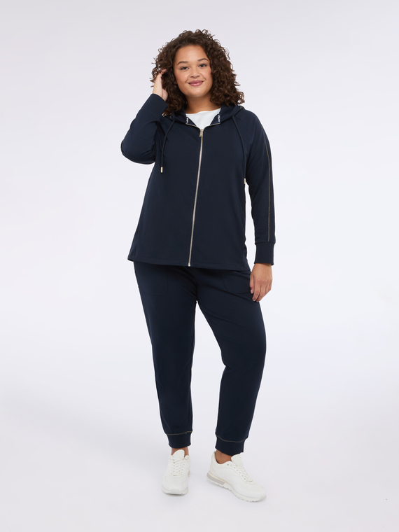 Jogginghose aus Baumwollfleece mit Kordelzug