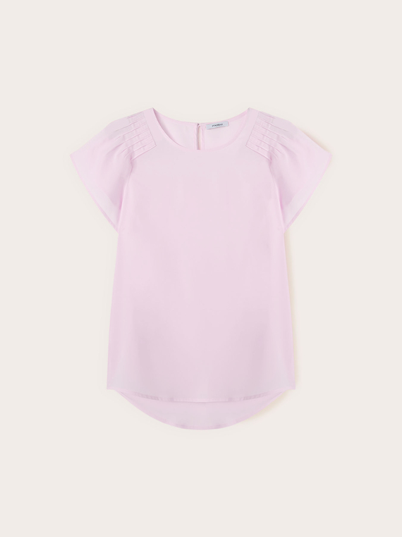 Bluse aus Cr&ecirc;pe de Chine mit Falten