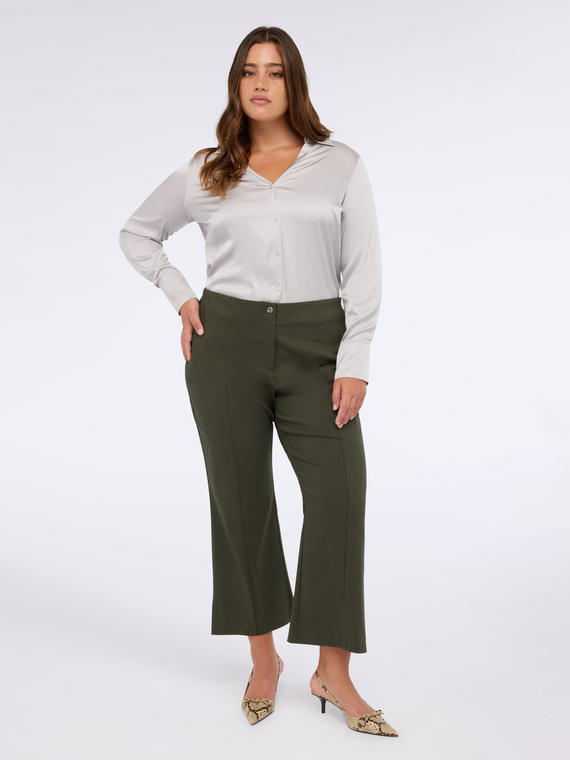 Pantaloni kick flare in viscosa