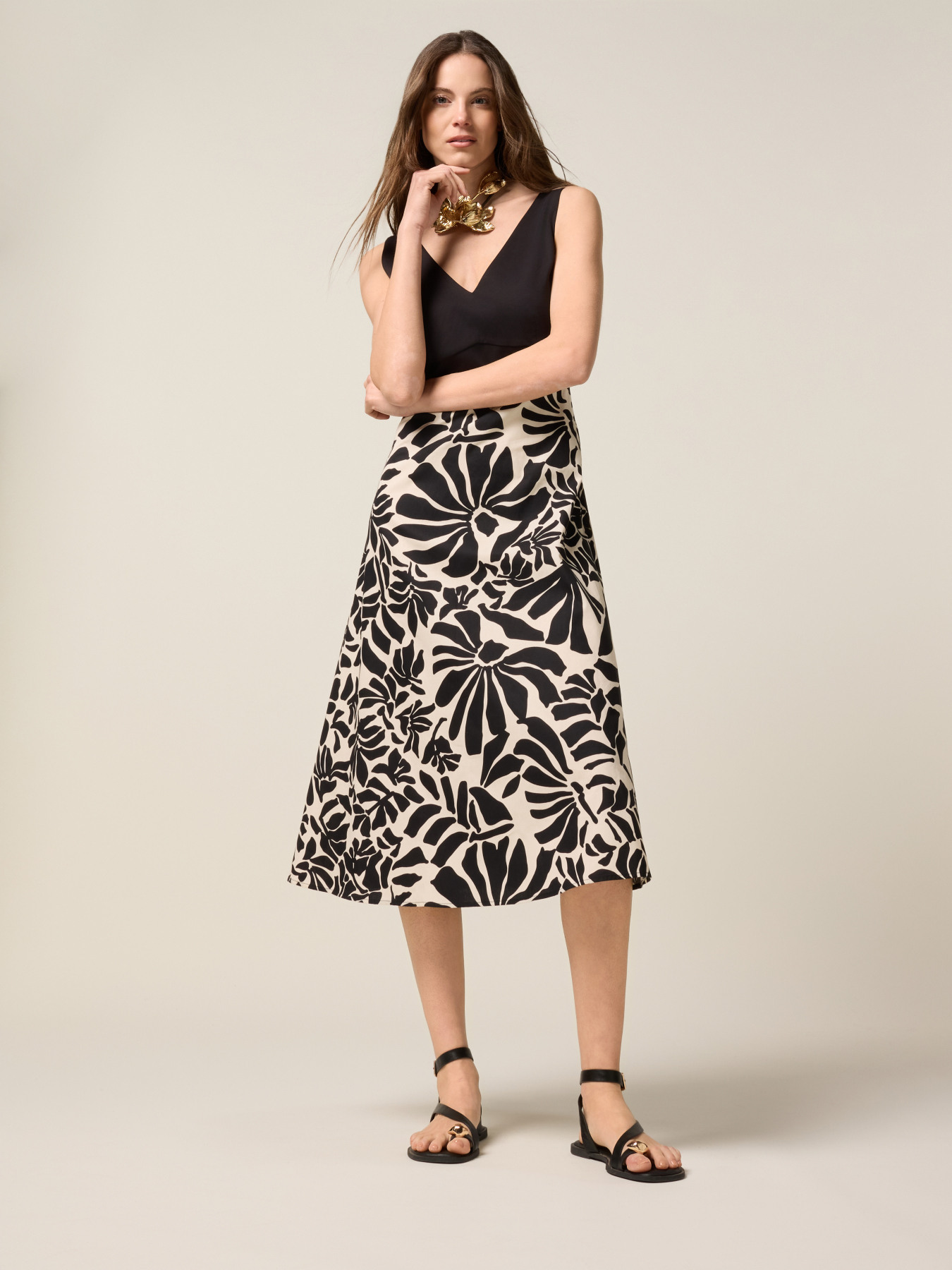 Combined midi dress image number 0