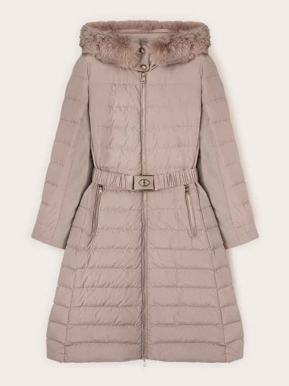Long down jacket with hood