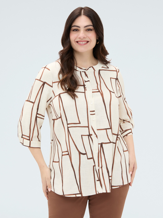 Bluse mit geometrischem Muster aus Viskose