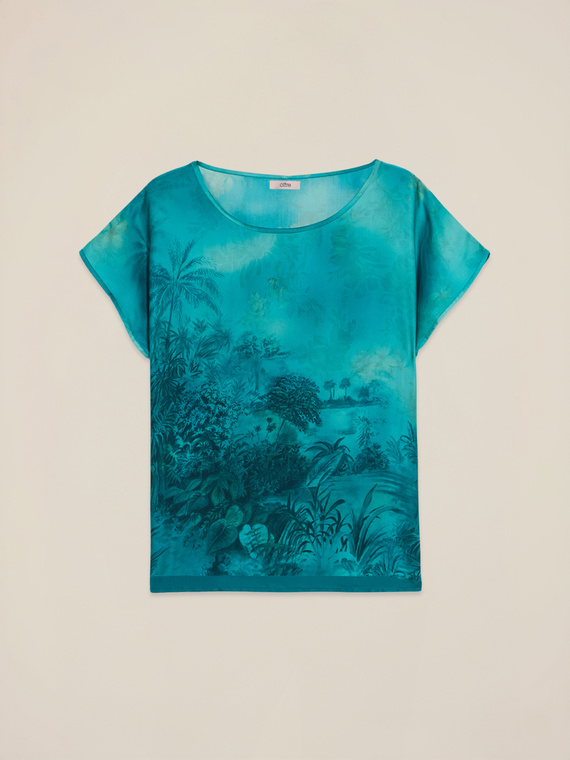 Patterned satin blouse