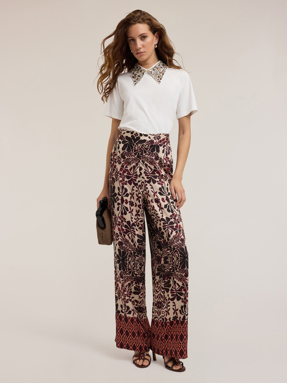 Pantaloni palazzo cu model boho
