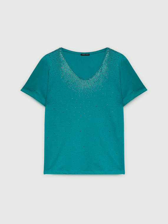 T-shirt with rhinestones