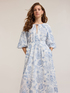 Rochie lungă din bumbac cu broderie florală image number 3