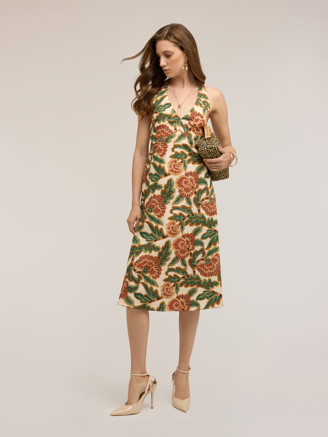 Kleid aus Popeline mit Blumendruck image number 2