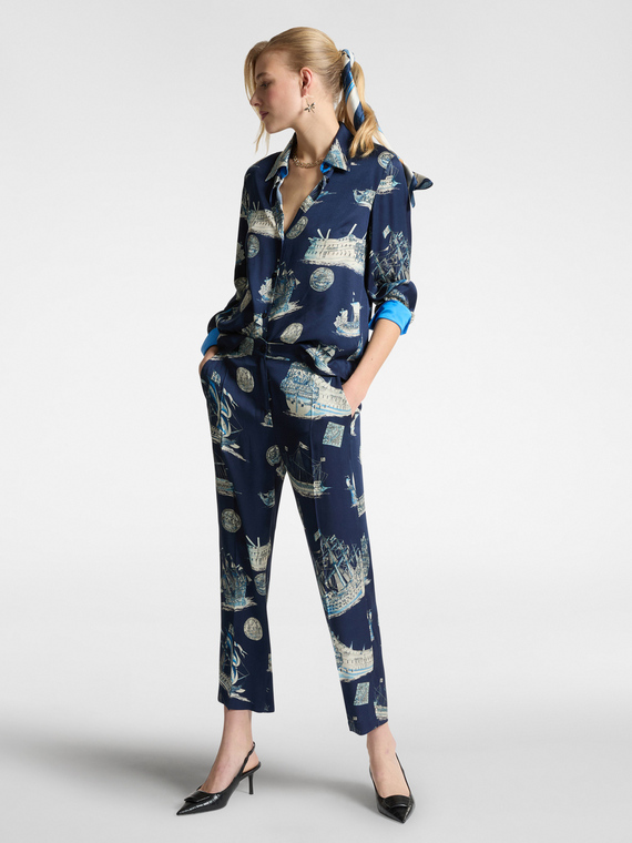 Pants with ship print