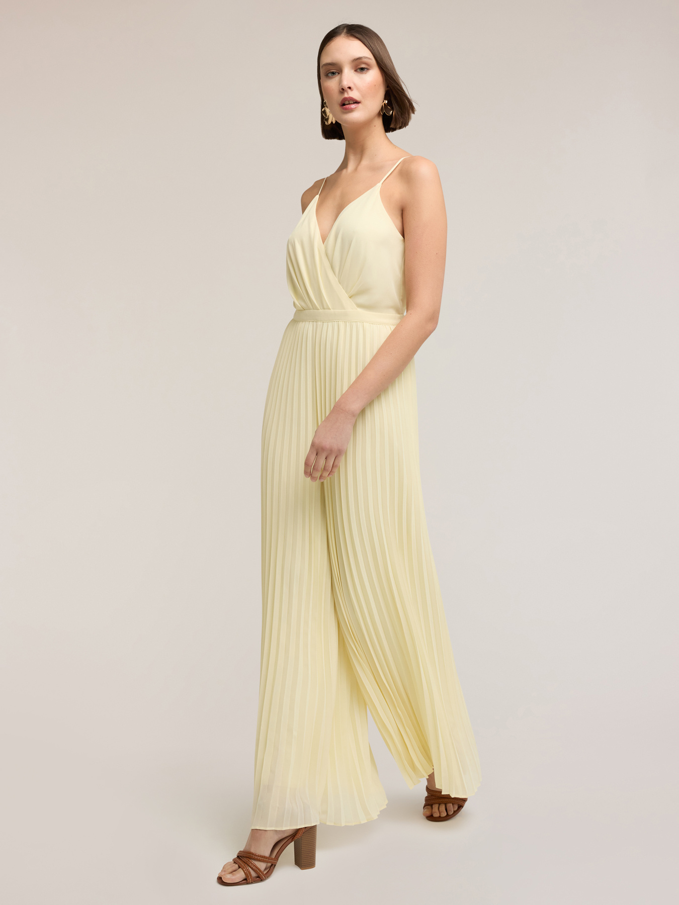 Long pleated georgette jumpsuit image number 3